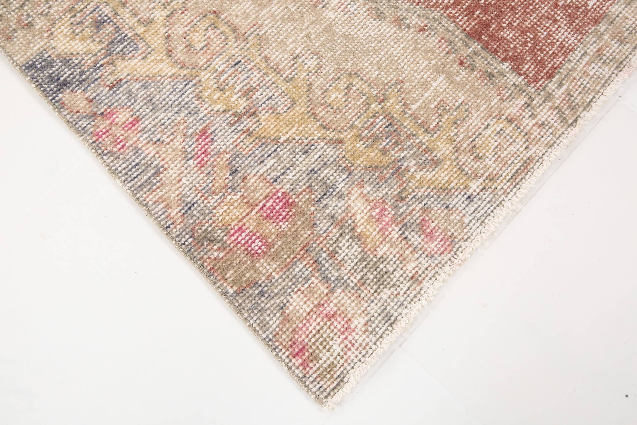 Vintage Red & Cream Oriental Turkish Rug, 110x199Cm