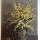 Flowers oil on canvas 50s bouquet of mimosas