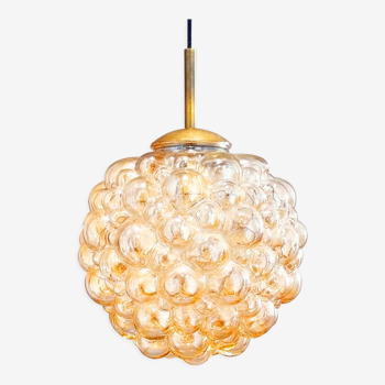 Mid-century amber bubble glass ceiling light by Helena Tynell for Limburg, Germany, 1960s