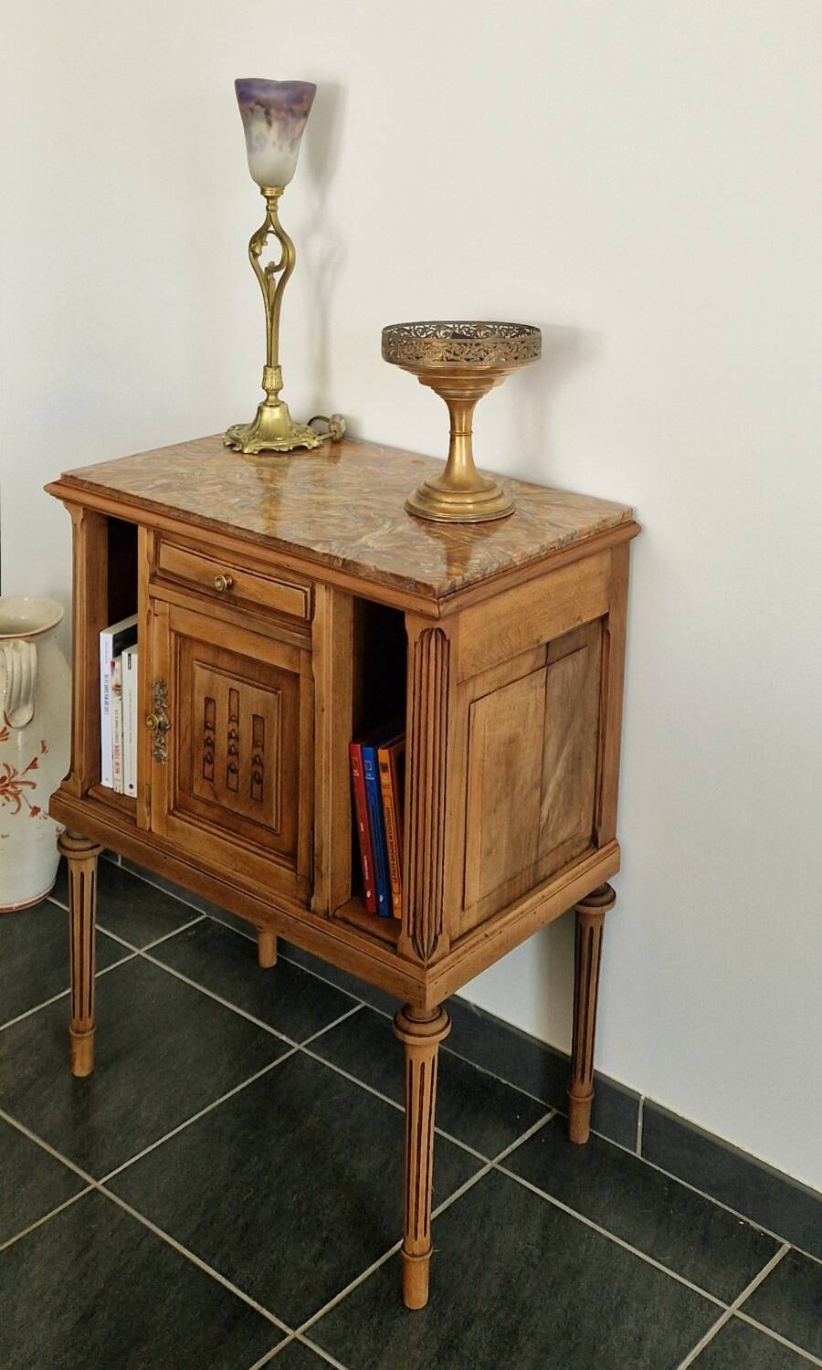 Louis XVI style wood and marble furniture