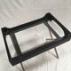 Table d'appoint vintage en laiton et cuir par Jacques Adnet 1950