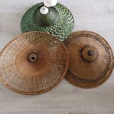 Old wicker hanging lamps