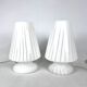 Vintage set of two postmodern Murano glass table lamps from 70s