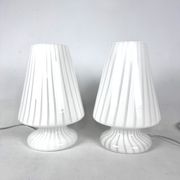 Vintage set of two postmodern Murano glass table lamps from 70s