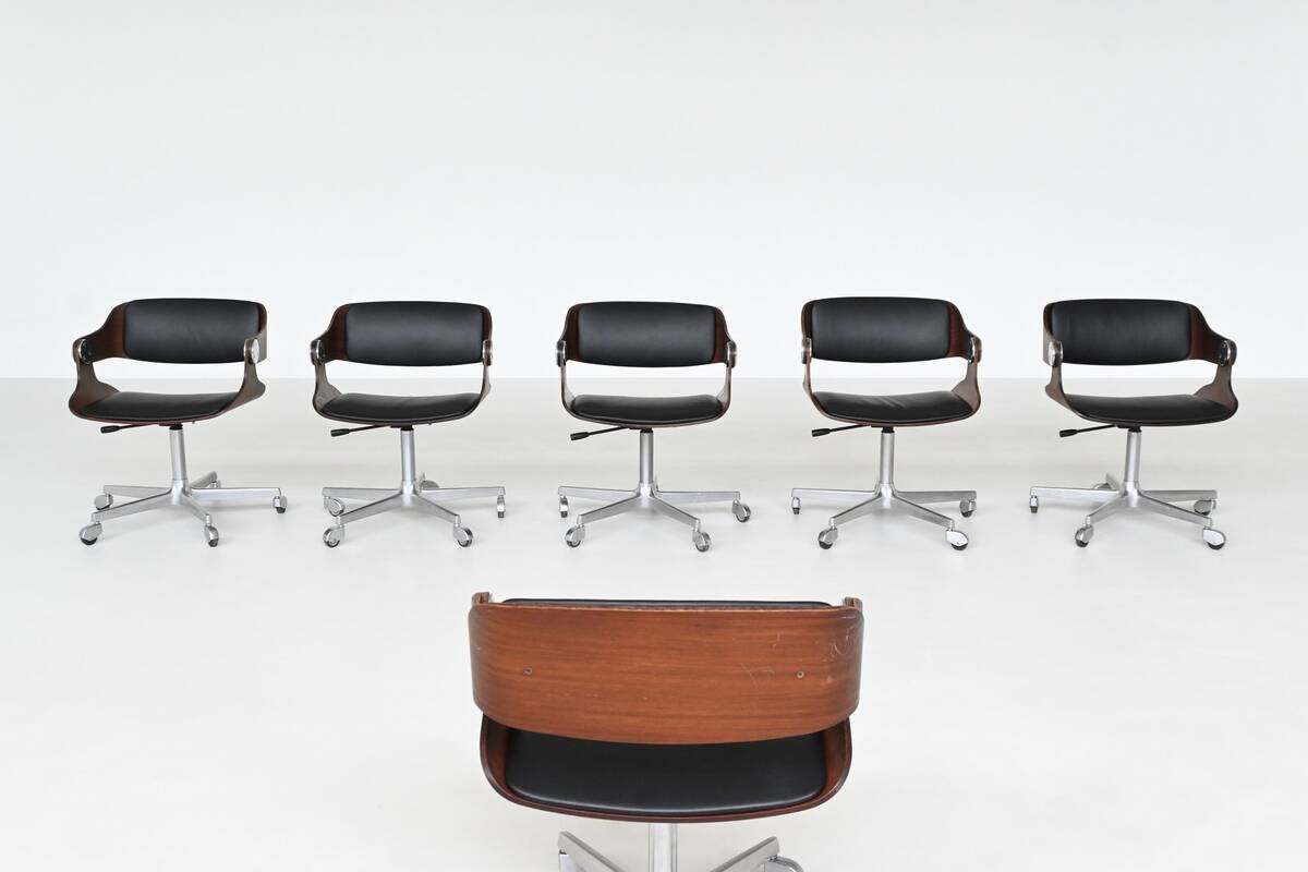 Eugen Schmidt set of six dining or conference chairs in teak Germany 1965