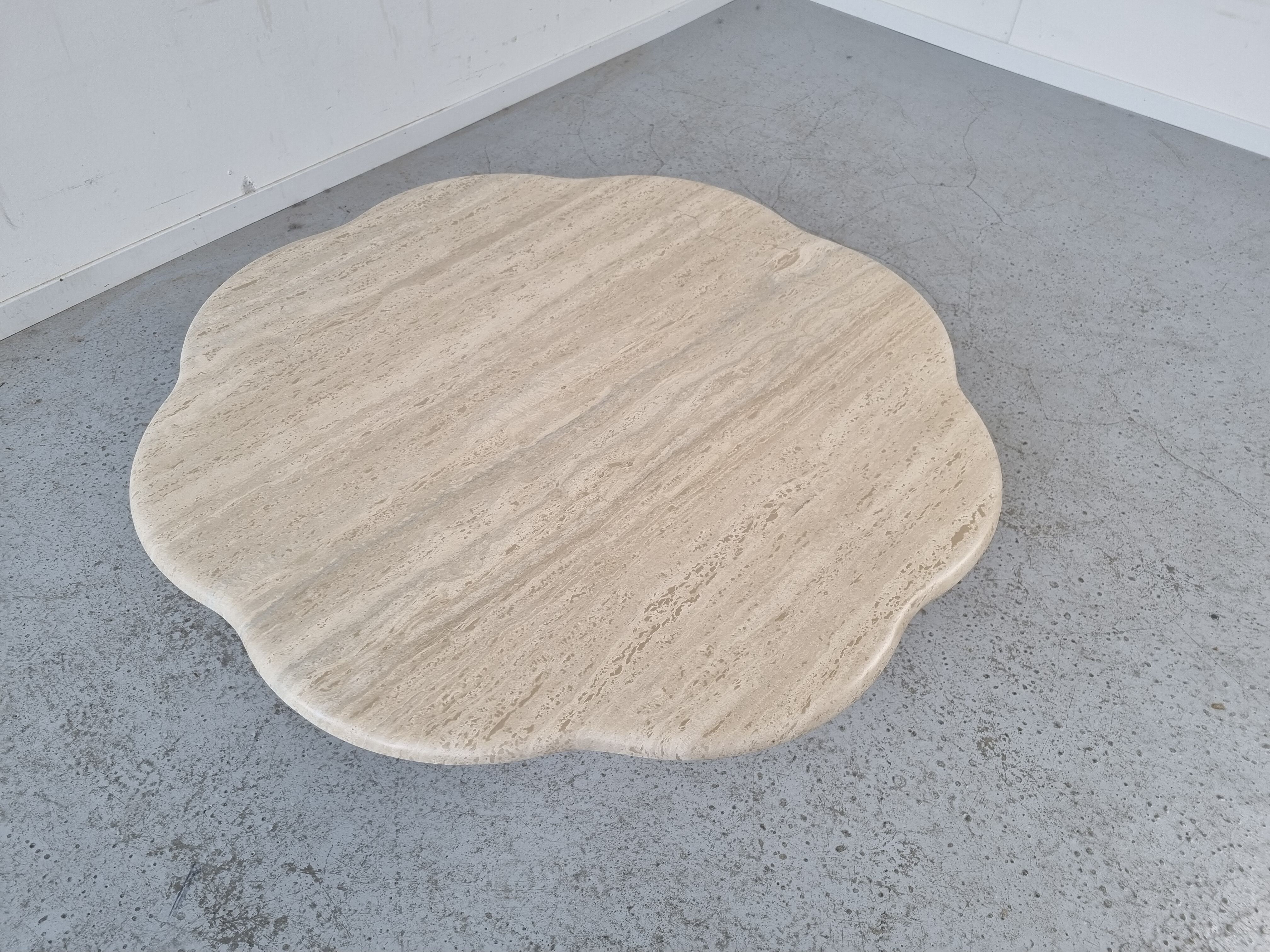 Travertine coffee table "cloud", 80s