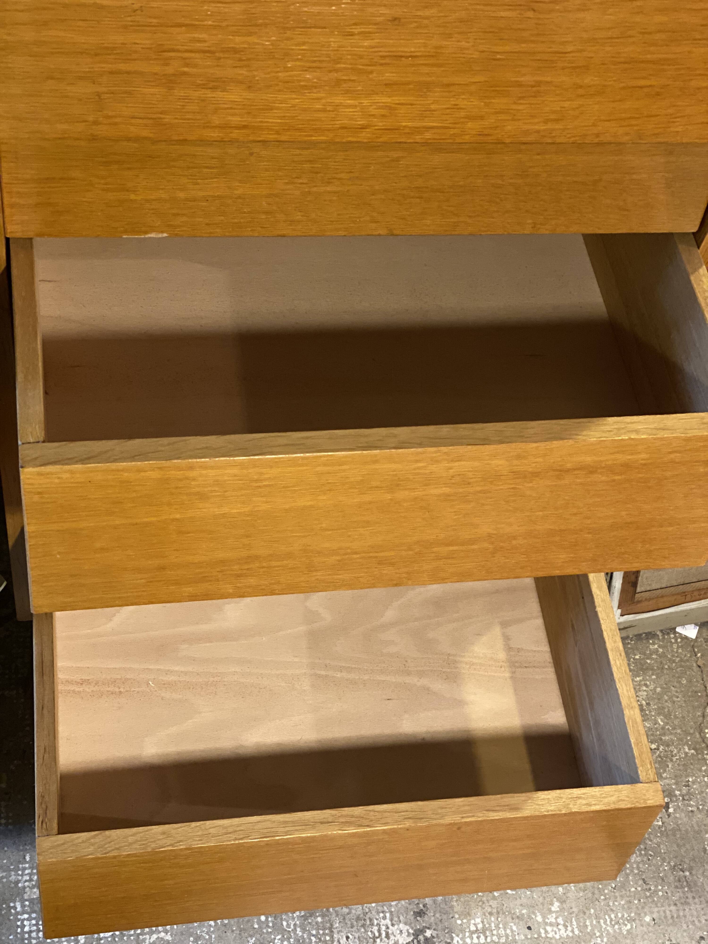 Vintage 1960s chest of drawers with compass legs and 6 slanted drawers