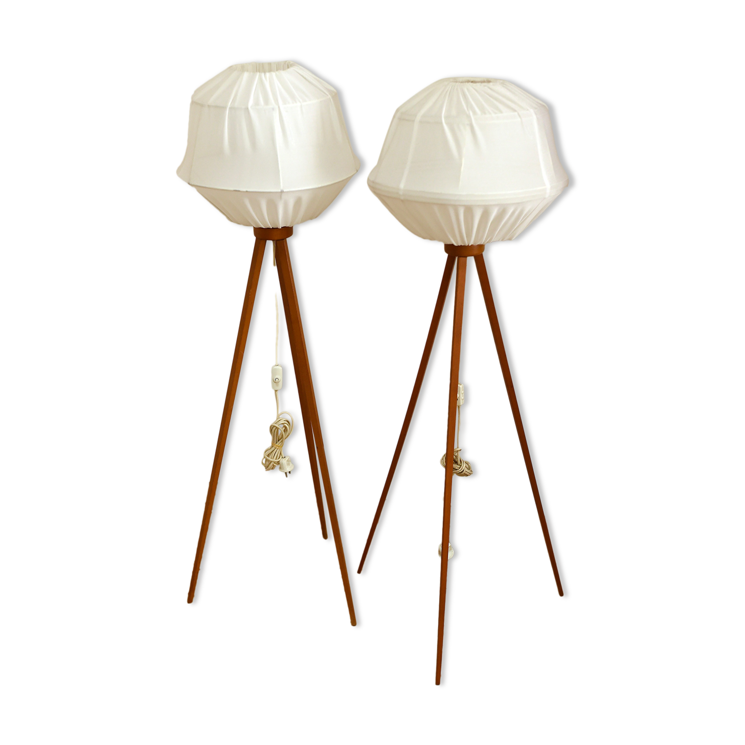 Two Scandinavien Globe Floorlamps Mid Century