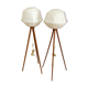 Two Scandinavien Globe Floorlamps Mid Century