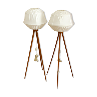 Two Scandinavien Globe Floorlamps Mid Century