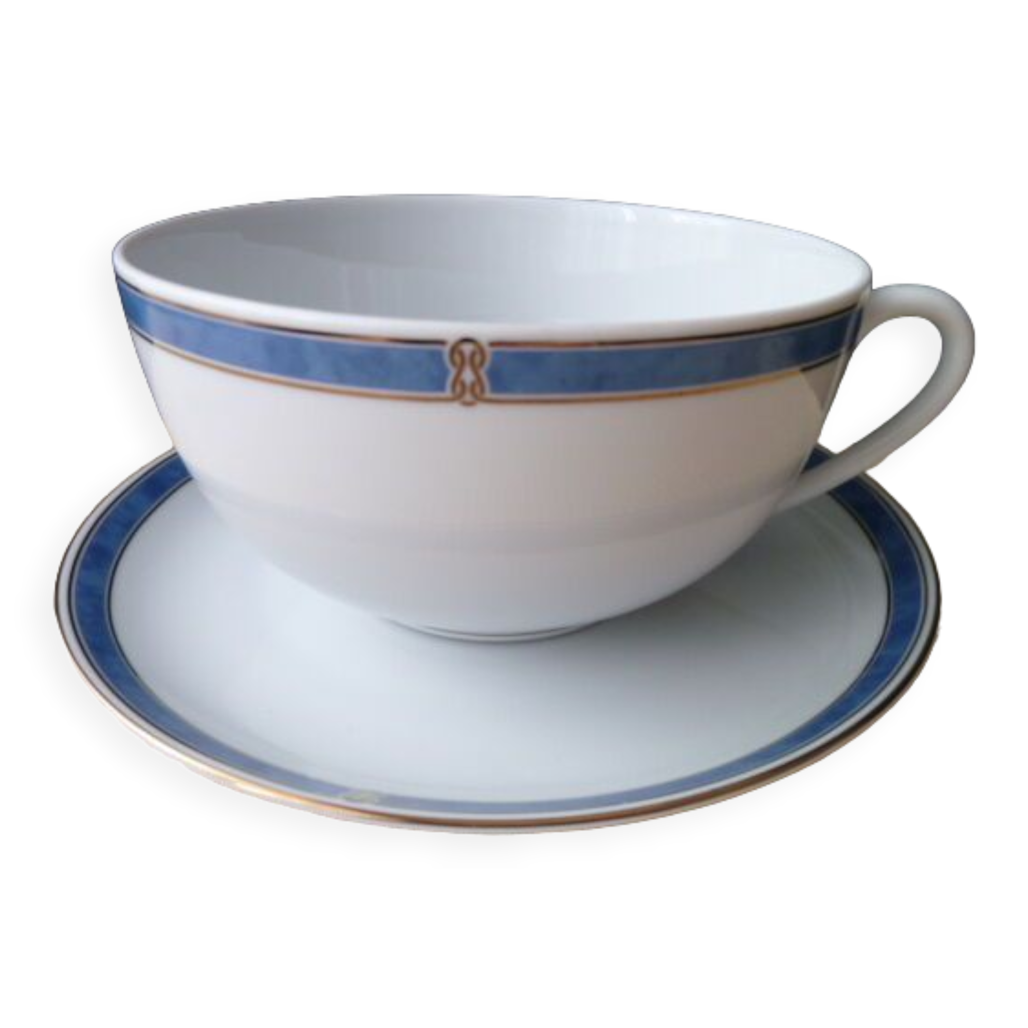 Porcelain lunch Christofle Model Oceana blue