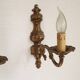 Pair Of Elegant Vintage French Traditional Style Bronze Single Wall Lights