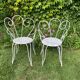 Paire d’anciens fauteuils de jardin en fer forgé