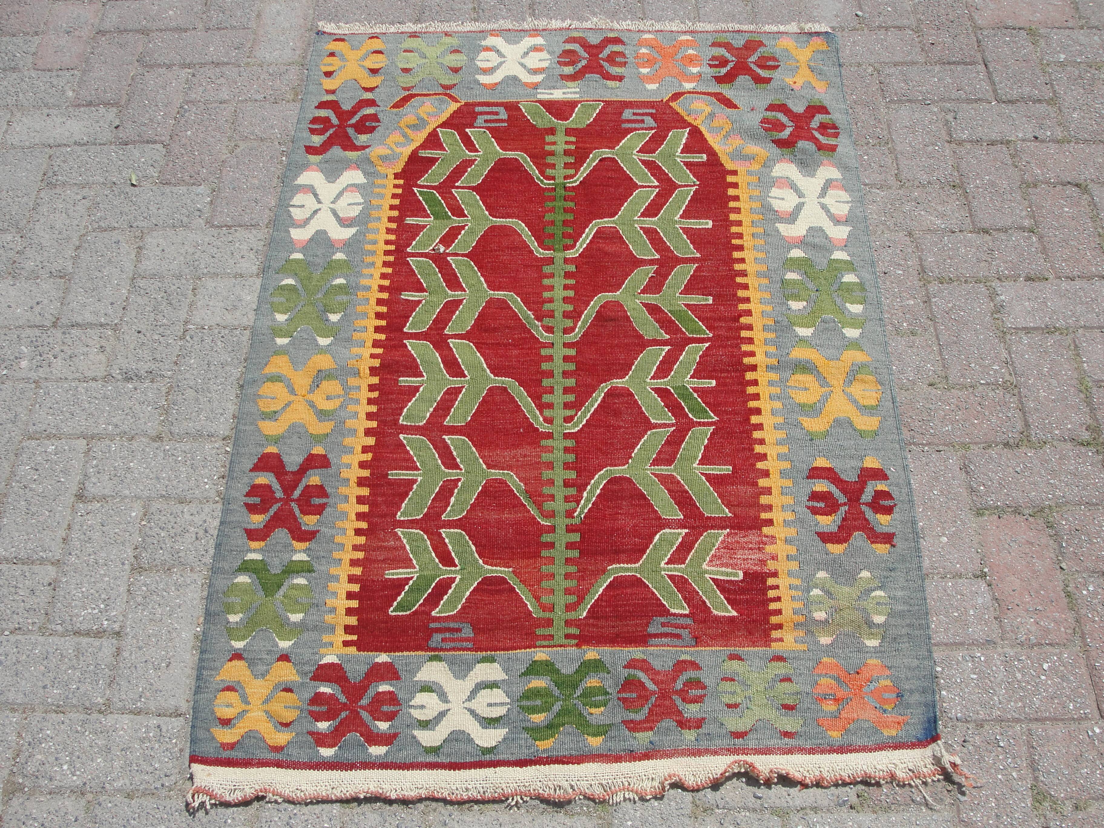 Handmade Small area kilim rug