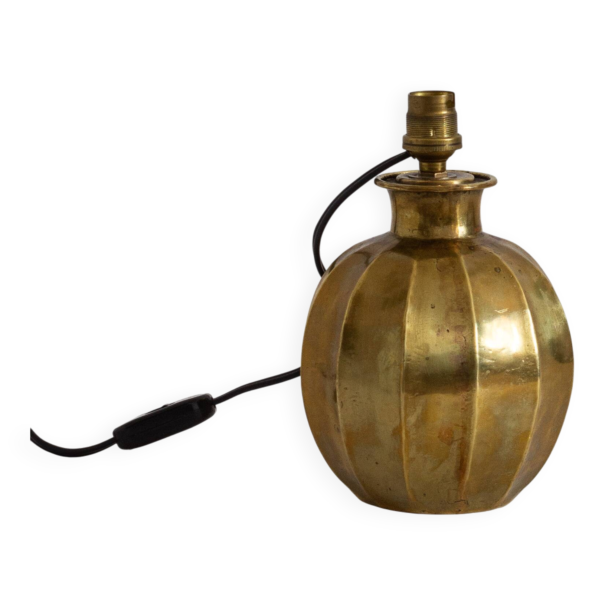 Faceted brass ball lamp base, 1940s