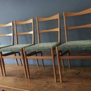 Set of 4 mid century dining chairs with chenille covers, 1960