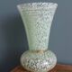 Green speckled glass vase from Clichy with gold threads.