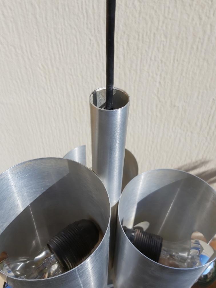 Lustre aluminium brossé design années 70 Selency