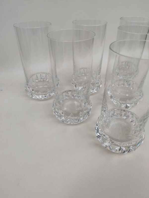 6 verres à orangeade, eau en cristal, années 70