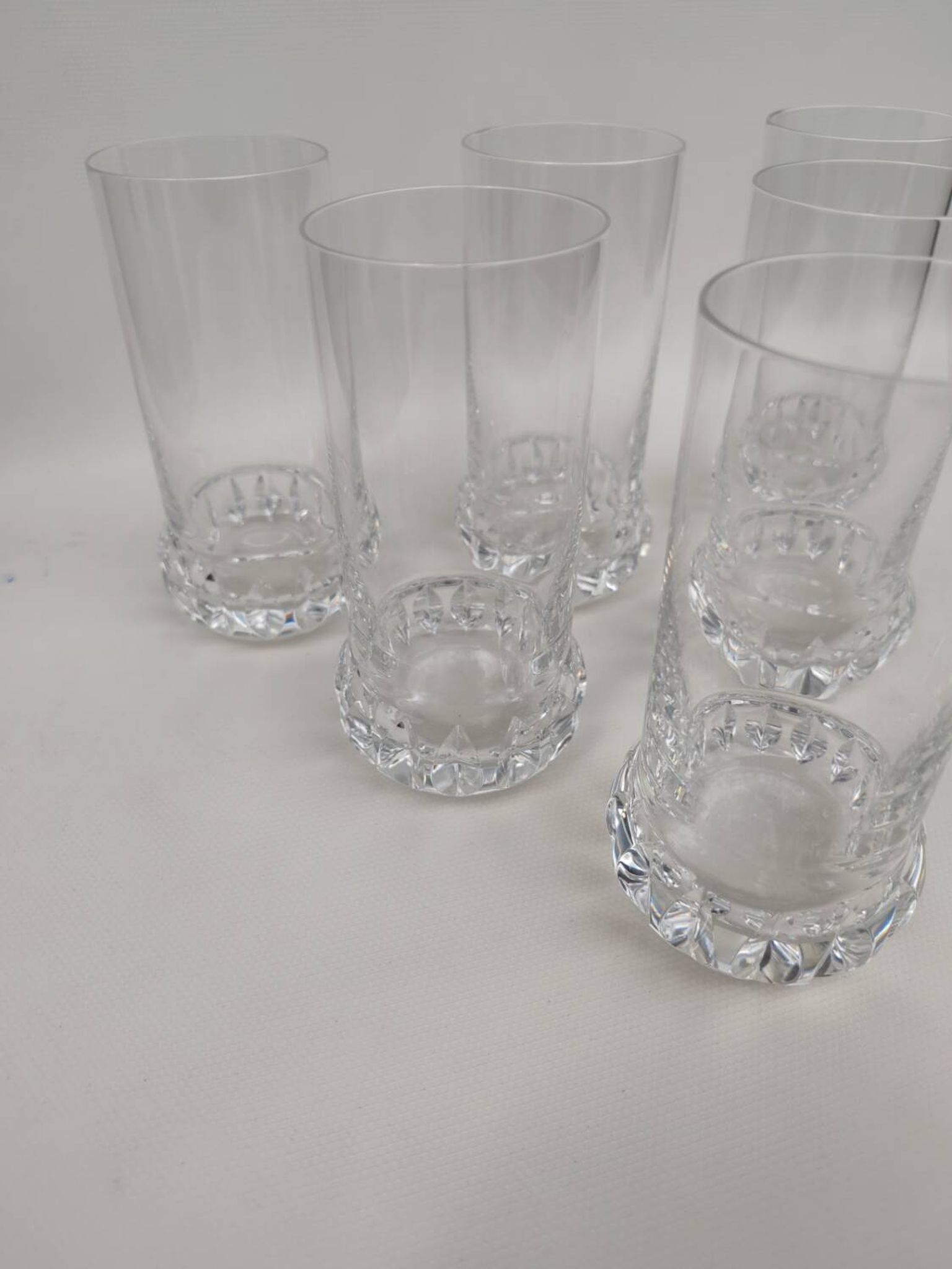 6 orangeade glasses, crystal water, 1970s