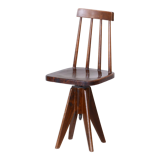 Chaise pivotante en hêtre brun, années 1960