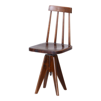 Brown mid-century beech swivel chair, 1960s