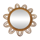Rattan mirror representing a sun