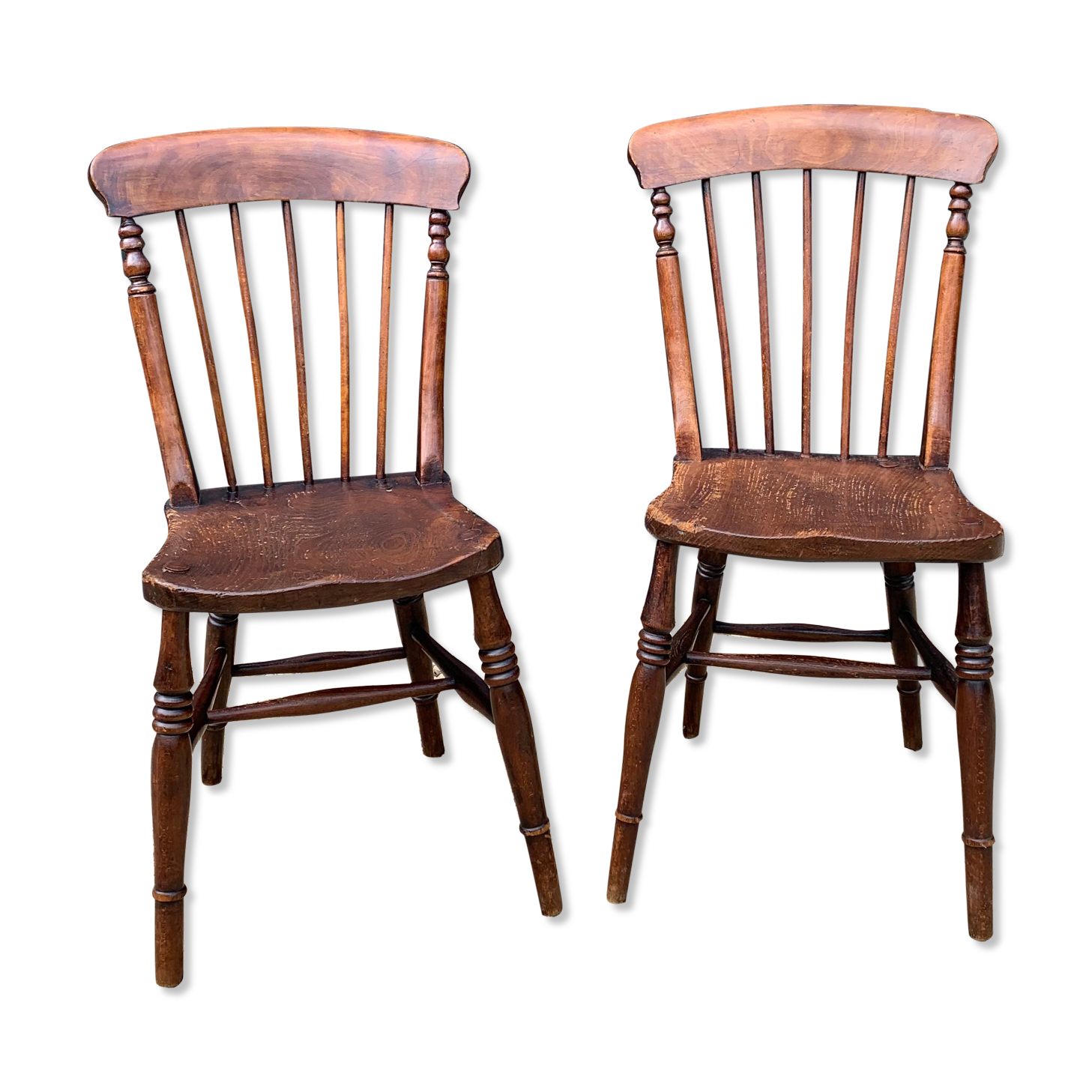 Pair of Windsor chairs stamped