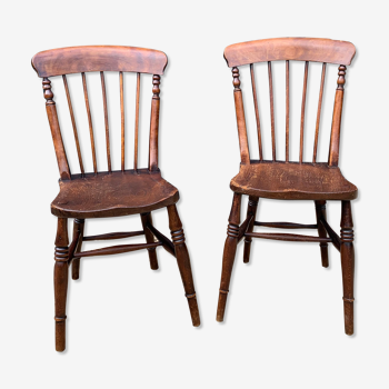 Pair of Windsor chairs stamped