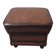 Vintage ottoman / pouffe in chestnut brown leather
