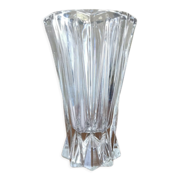 Vintage origami-style crystal vase