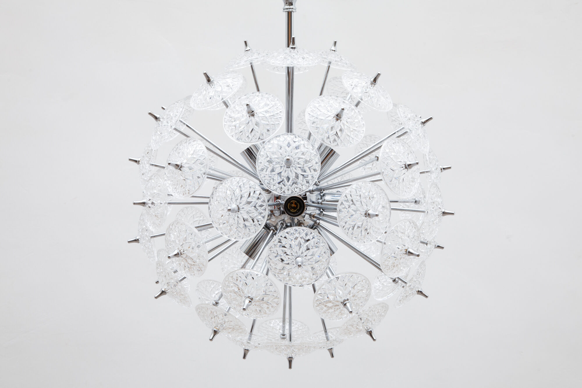 Sputnik crystal chandelier by Val st Lambert, Belgium
