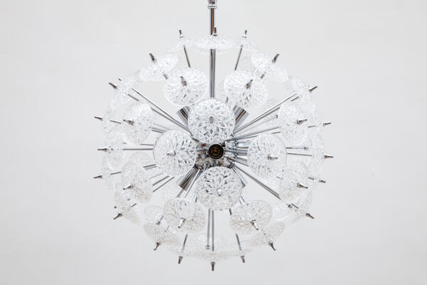 Suspension en cristal Spoutnik de Val st Lambert, Belgique