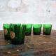Set de 6 verres vert Byrrh vintage