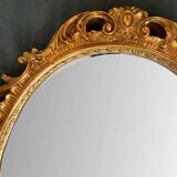 Beautiful Baroque Style Oval Decorative Mirror - Gilded with gold leaf with a Beautiful Patina