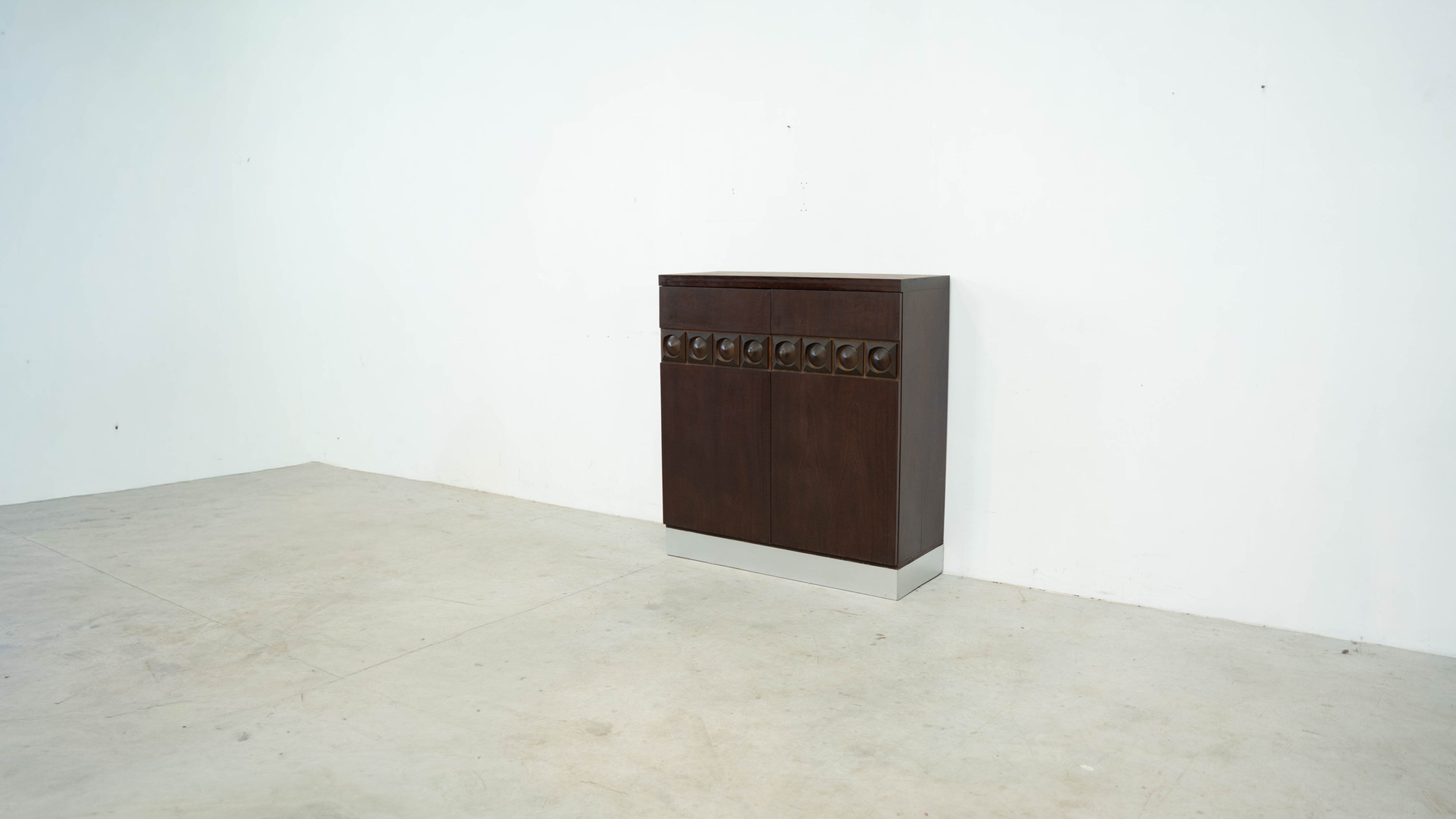 1970's brutalist bar cabinet