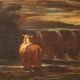 Painting of the Roman school of the 17th century, landscape with pastoral s