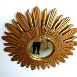 Vintage golden sunburst mirror, 1960s