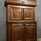 Montbéliard buffet with 4 Louis XIII style shutters in solid oak circa 1850