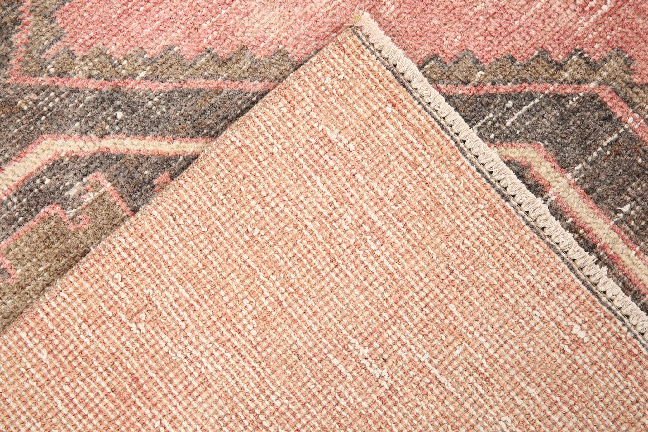 3x12 Soft Pastel Pale Red Turkish Vintage Runner Rug