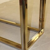 Dining table in chrome-plated steel and brass by Romeo Rega circa 1970