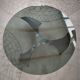 Round coffee table the Propeller (propeller) of Knut Hesterberg glass top and steel base