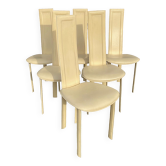 Lot de 6 chaises Quia - Modèle Elana B - beige