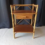 Vintage rattan bedside table