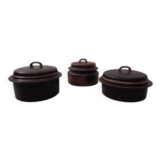 Finnish Ruska Soup Bowls with Lids by Ulla Procope for Arabia, Set of 3, 1960s, Set of 3