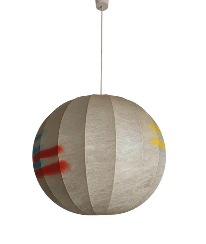 Chandelier Cocoon Creation Cazal Pop Art 1970s Italian 46cm Vintage