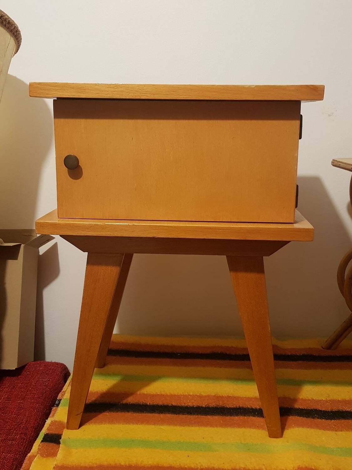 Vintage light wood nightstand