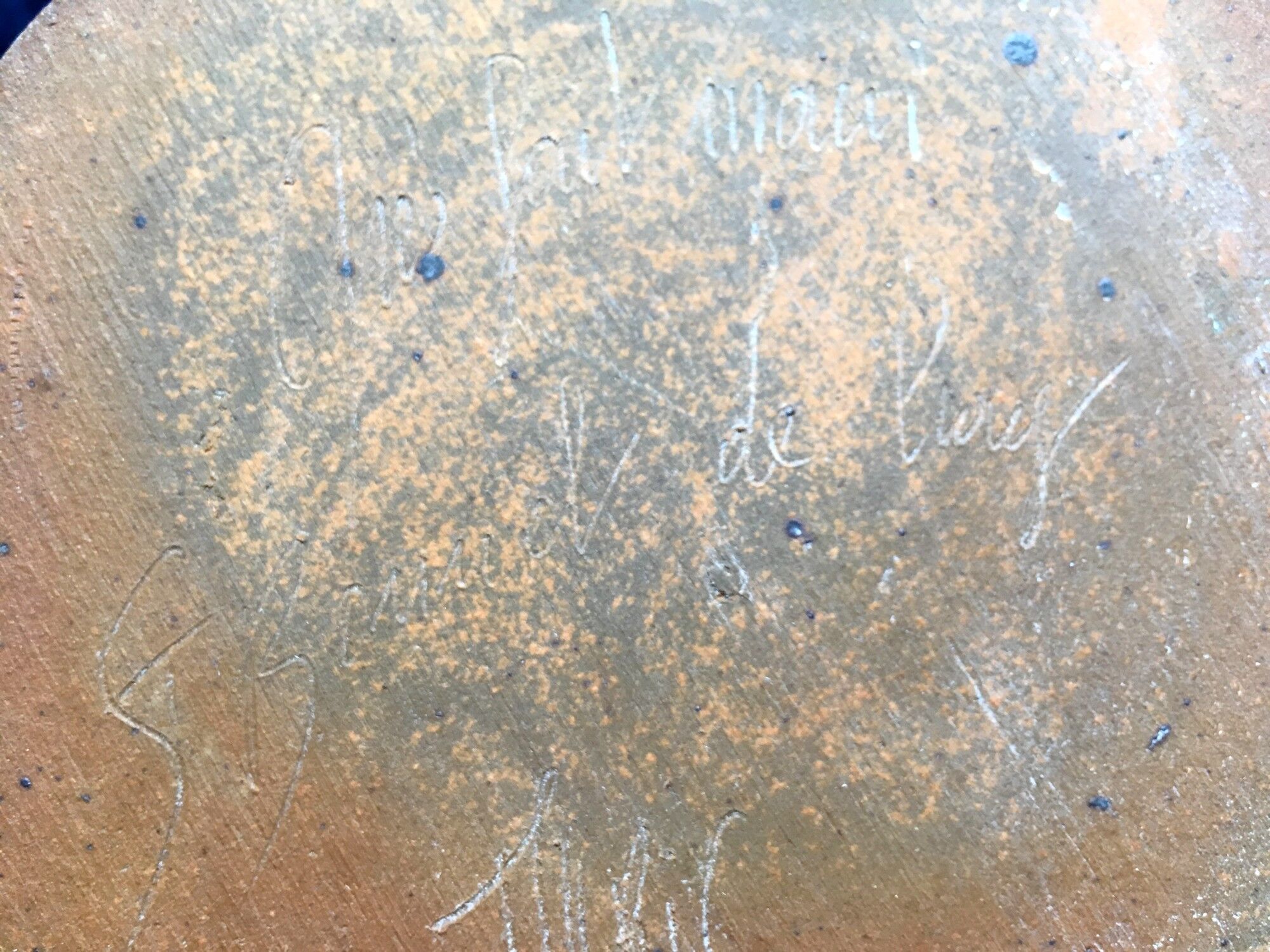 Signed vintage sandstone lamp