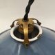 Pair of blue enameled sheet metal pendant lights