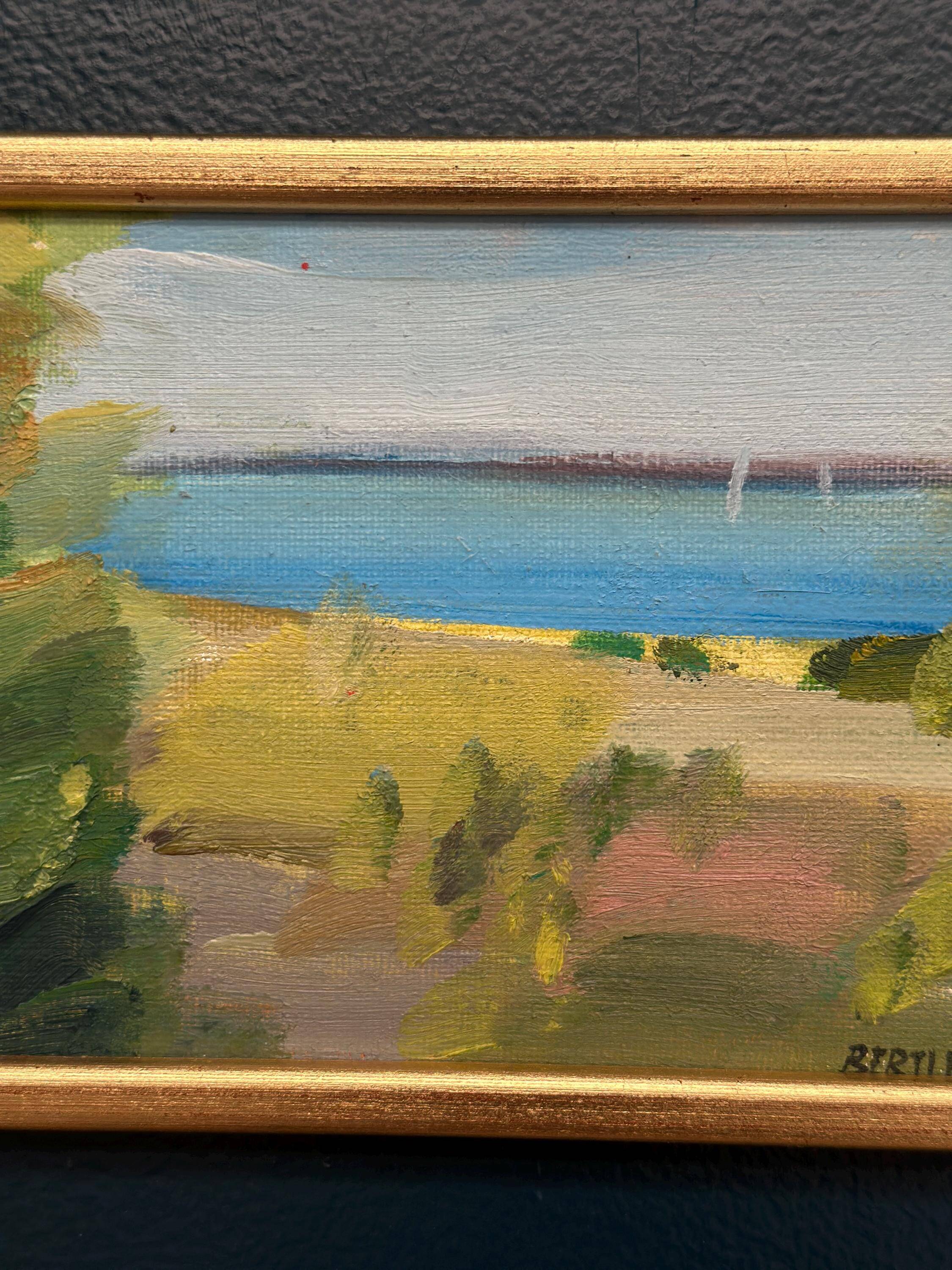 Original  Swedish Oil on Panel – “Coast” by Lars Bertle  –Signed – Vintage
